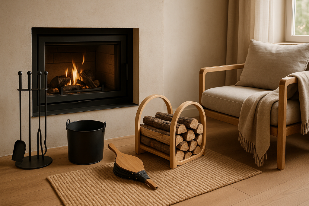 découvrez les accessoires indispensables pour cheminée et profitez d'un hiver chaleureux et confortable. trouvez tout le nécessaire pour entretenir votre feu et embellir votre intérieur.