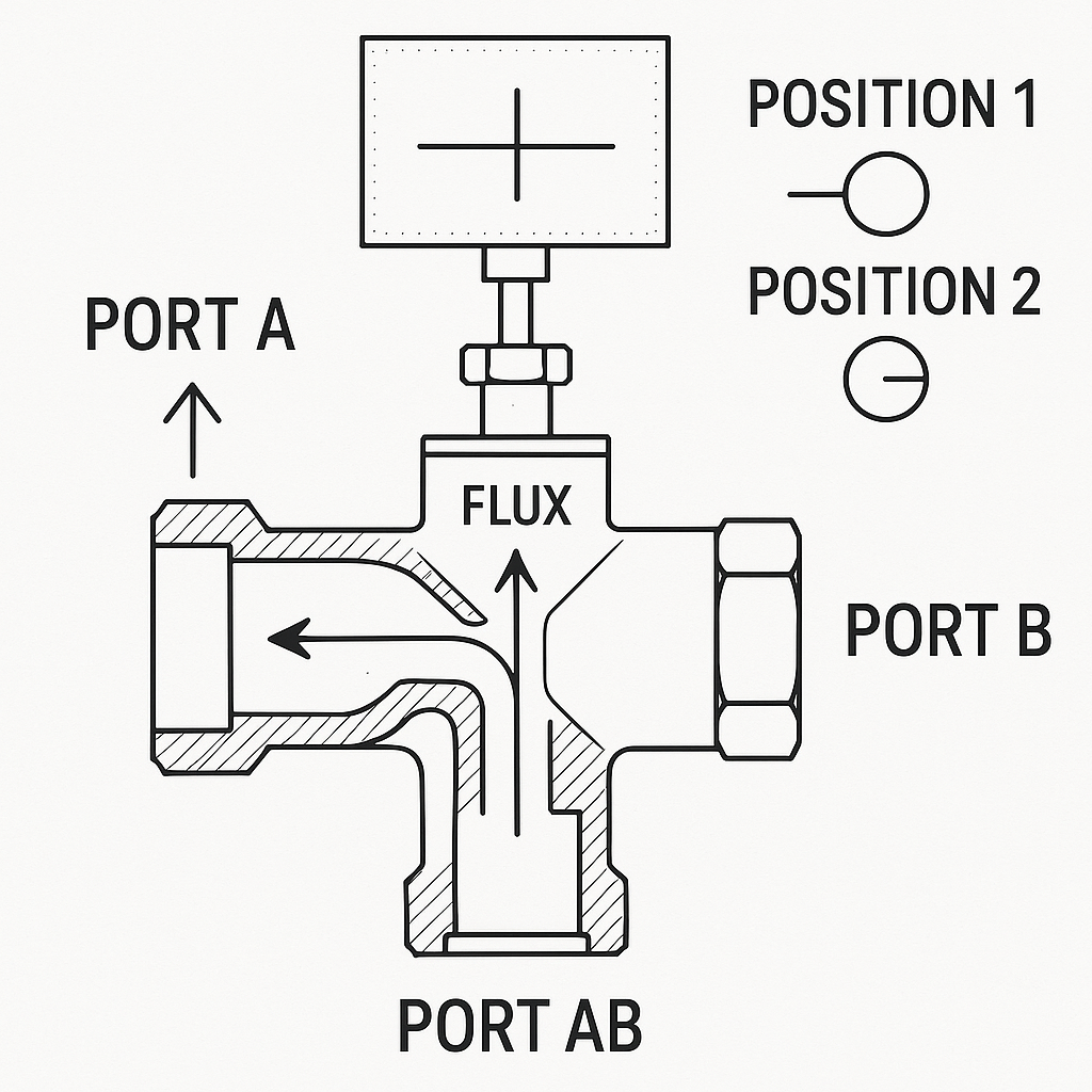 découvrez le schéma détaillé et le fonctionnement d'une vanne 3 voies, essentielle pour la régulation et la direction des fluides dans divers systèmes industriels et domotiques.
