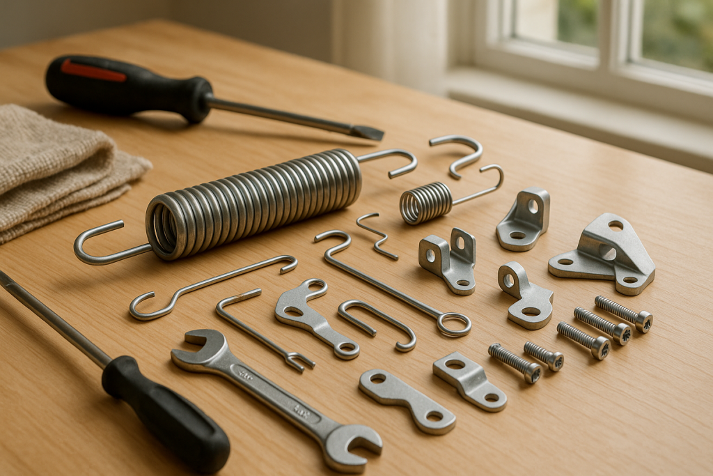 découvrez la vue éclatée détaillée des séries de montage du ressort régulateur pour moteur briggs & stratton 5hp, idéale pour faciliter vos réparations et entretiens.