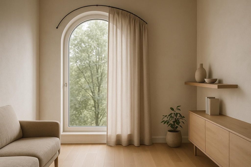 découvrez comment choisir le rideau idéal pour une fenêtre arrondie en tenant compte des formes, matériaux et méthodes d'installation pour un rendu esthétique et fonctionnel.