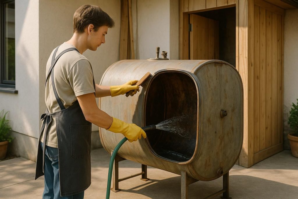 découvrez comment nettoyer efficacement une cuve à fioul avant de la transformer en réservoir d'eau, pour un stockage propre et sûr.